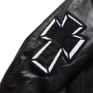 Nueva chaqueta de invierno con bordado de chenilla para hombre a la moda con diseño único de cuello levantado tela transpirable de alta calidad - Product Image 6