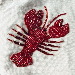 Handmade Seed Beads Decorative Fashion Patch For Bags Trendy Seed Beads Embroidered Leaf Shape Applique Patch - Product Image 5