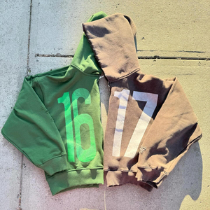 2025 nouveau Design Tech coton polaire pleine broderie à capuche survêtement survêtement pour hommes Logo personnalisé lavage à l'acide vêtements de sport survêtements - Product Image 5