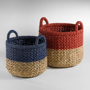 Cesta de almacenamiento de algas marinas de diseño rústico hecha a mano decoración del hogar para mayoristas precio barato - Product Image 1