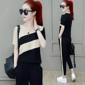 Ropa deportiva de ocio para mujer, ropa de verano 2024, nuevos vestidos de moda, pantalones cortos de manga corta, dos conjuntos para mujer, conjunto de 2 uds. - Product Image 3