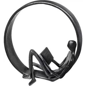 Sculptures de hommes en métal lisant un livre, représentant la sagesse et la puissance silencieuse de la connaissance, exprimées à travers un design artistique raffiné. - Product Image 1