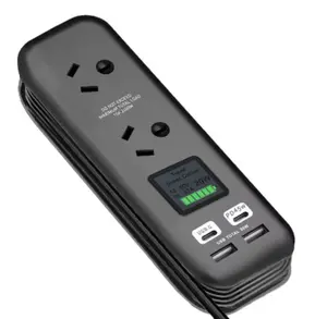 Adaptador de viaje universal Convertidor de voltaje de 220V a 110V con carga USB de 4 puertos 6A y adaptador de enchufe mundial UK/AU/US/EU (Whit