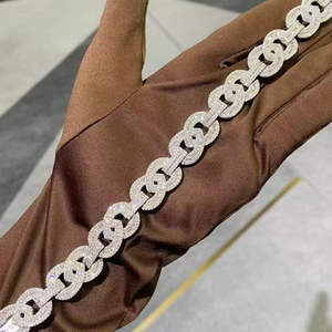 Pulsera de Cadena con Eslabones Redondos de Moissanita, Color D VVS, Plata 925, Joyería de Lujo con Micro Pavé, Estilo Hip Hop, OEM, ODM, Venta al por Mayor - Product Image 3