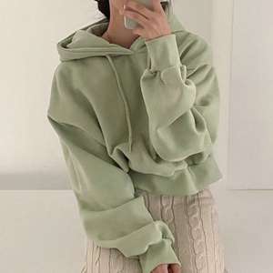 เสื้อฮู้ดผู้หญิงสีพื้น สไตล์ลำลอง แฟชั่นสตรีทแวร์ แขนยาว สำหรับผู้หญิง - Product Image 2