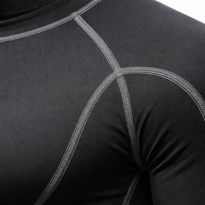 T-shirt de sport à compression à séchage rapide pour hommes, entraînement en plein air, course à pied, gym, exercice, respirant, col haut, personnalisable - Product Image 6