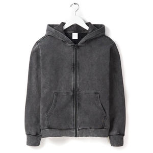 Sudadera con capucha Retro lavado ácido para hombre, ropa de calle de gran tamaño, mezcla de algodón transpirable a la moda, bordado estampado personalizado al por mayor - Product Image 1