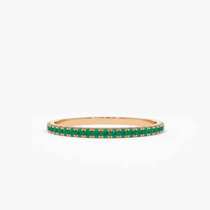 0,30 quilates Peso 14K Sólido Redondo Esmeralda Eternity Band Lab Grown Diamond Ilumina tu atuendo Para un aspecto formal e informal - Product Image 2