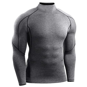 Camisetas de compresión de entrenamiento de gimnasio de manga corta transpirable para hombres-Capa base atlética para correr Tight Fit - Product Image 5