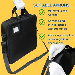 Elegante bordado artesanal al por mayor masónico cuero delantal caso con saludable parche bordado punto de cruz y costura - Product Image 6