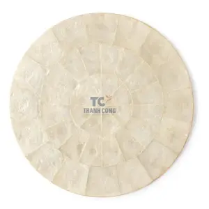 Mantel Individual redondo con Incrustaciones de nácar para comedor, elegante Mantel Individual con concha de mar, venta al por mayor - Product Image 1