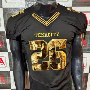 Maillot de football américain maillot de fan sublimation parent matériel de broderie en sergé grande taille personnalisé usine pakistan photo réelle - Product Image 1