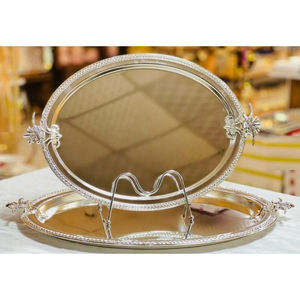 Plateau de service rond de conception moderne avec poignées Plateau de service de thé et de café de table à un prix raisonnable - Product Image 4