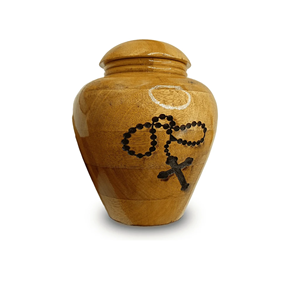 Urne de cercueil en bois faite à la main avec couvercle fileté Urne funéraire de crémation en gros commémorative personnalisée du Vietnam - Product Image 5