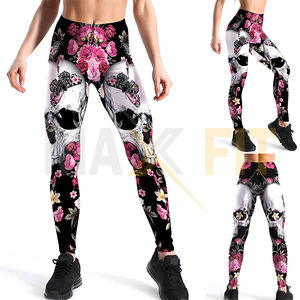 2023 MAXFIT ENTERPRISES Customized <b>Women's</b> High Waist Sports Pants Breathable Skull Seamless Printed <b>Leggings</b> Top Design - Product Image 6