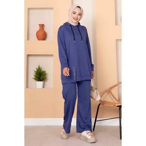 Indigo deux fils pierre détaillée 2 pièces ensemble Sexy Club Faux cuir jupe haut genou longueur taille XS 2XL pour l'été hiver saisons - Product Image 2