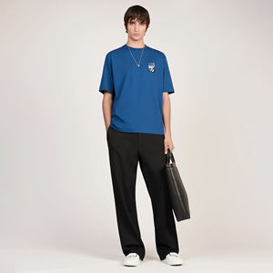 100% coton surdimensionné lourd 2024 t-shirt été couleur Pure Streetwear brodé t-shirt pour hommes - Product Image 2