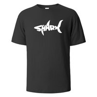 T-shirt imprimé graphique requin de luxe pour hommes et femmes, collection été 2025, en tissu tricoté 100 % qualité supérieure avec logo frontal