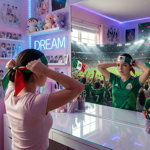 Bandana sportiva bifacciale con bandiera messicana per gli appassionati di sport e fitness - Product Image 2