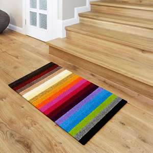 Netline Home Alya Boho Braided Area <b>Rug</b> Multicolour Striped Plush Hallway Runner for Bedroom - Product Image 6