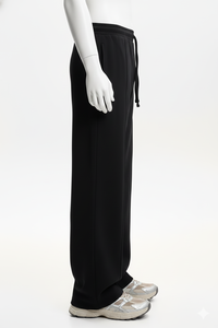 Pantalon formel pour homme, coupe ample et large, style décontracté, en polyester, à jambes larges, de qualité supérieure, respirant, avec des rayures personnalisées - Product Image 1