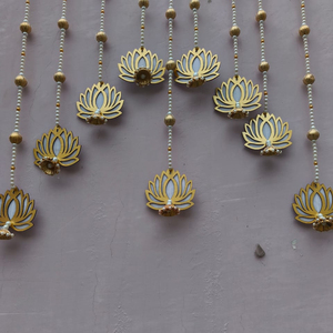 Trending <b>Ball</b> Pom Pom <b>String</b> With Beads and Jhumki Tassel for Christmas Decoration Wall Hanging for Pooja Backdrop Event Decor - Product Image 1