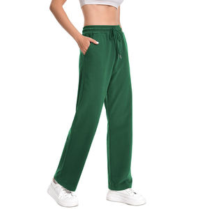 Pantalon de survêtement évasé pour femme, de haute qualité, avec logo et design personnalisés, tissu respirant, cordon de serrage, taille haute - Product Image 1