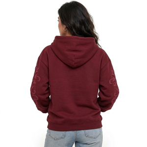 Sweat à capuche pour femme avec impression en relief, détails graphiques dimensionnels et matière douce pour un confort quotidien et un style de vie décontracté - Product Image 3