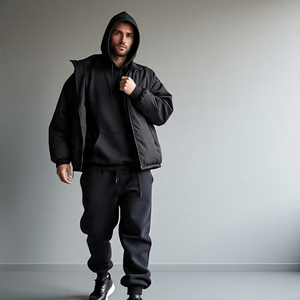 Ensemble de survêtement d'hiver pour homme, design personnalisé de haute qualité, effet usé, avec logo personnalisé, luxueux, respirant, 100% coton - Product Image 5