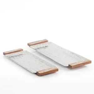 Plateau de service en métal martelé pour vaisselle collations thé pour restaurant et hôtel ustensiles de cuisine plateau d'utilisation de table - Product Image 4