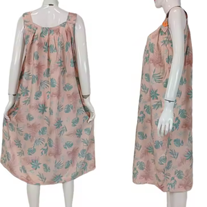 Chemises de nuit sexy pour femmes, vêtements de détente d'été, rayonne, sans manches, taille élastique, col carré doux, beau motif floral, Chrysanta - Product Image 6