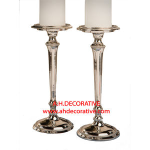 Chaud brillant argent plaqué aluminium bougeoir ensemble élégant à la main T lumière bougeoir luxe noël église décoration - Product Image 2