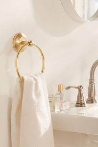 Gold and White Two Tone Towel Ring in Metal Wall Mount Towel Holder for Home Hotel Villas Bathroom Kitchen Hanging Use Ring - Product Image 3