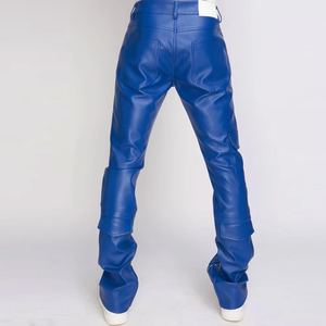 Pantalons en cuir pour moto de haute qualité pour hommes, fabrication professionnelle, pantalon en cuir sur mesure à taille haute - Product Image 2