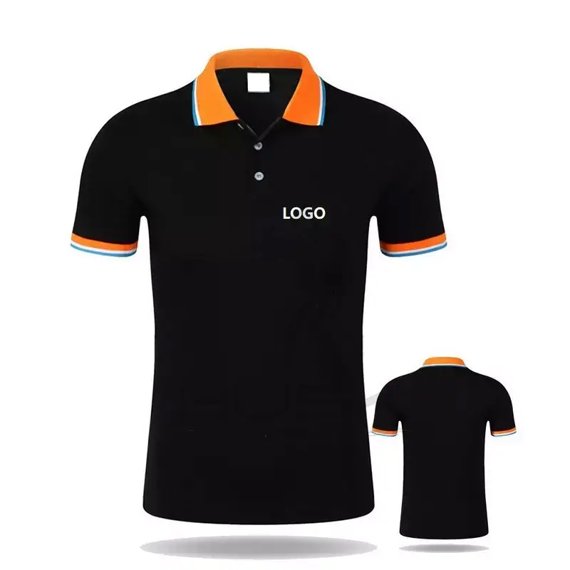 Venta al por mayor 2023 color azul Camiseta de algodón personalizado para hombre Polo de golf camisa con logotipo bordado