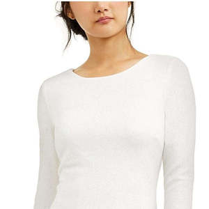 Abito da sera da donna Speechless in avorio con glitter, maniche lunghe, scollo gioiello, sopra il ginocchio, aderente, confortevole, bianco, taglia 7 - Product Image 2