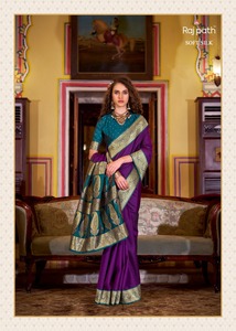 Sari de seda suave de diseñador indio pakistaní, vestido de boda de estilo tejido Zari, vestido de novia de estilo tradicional - Product Image 5