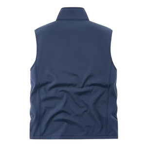 Chaleco de concha suave de invierno para hombres adultos, Color azul marino, cuello levantado, forro polar, abrigo de concha suave para hombres al aire libre con bolsillo con cremallera - Product Image 2