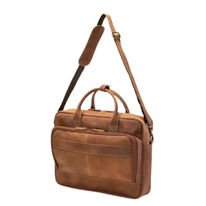 Men's Messenger Luxury Laptop Briefcase Crossbody Genuine Leather Zipper Closure Lightweight Shoulder Casual Bag Variety Colors - Product Image 3