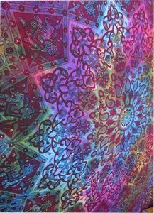 Tapiz de mandala indio para colgar en la pared estrella psicodélica Multicolor Tie Dye Bohemian Gipsy Bedcover Beach Throw al por mayor - Product Image 3