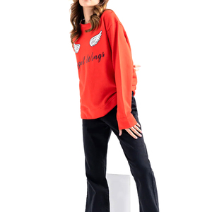 Sudadera de Felpa de Algodón de Manga Larga para Mujer con Logotipo Personalizado, Otoño/Invierno, Tejido Ecológico - Product Image 2