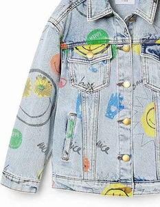 Chaqueta vaquera de alta calidad para niños y niñas, logotipo personalizado, estampado corto, lana de invierno, Color sólido, precio al por mayor - Product Image 5