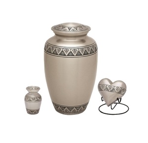 Ensemble exclusif d'urne de souvenir d'adulte de crémation en laiton du rouge 3 avec le floral gravé pour des services funéraires au prix bon marché - Product Image 3