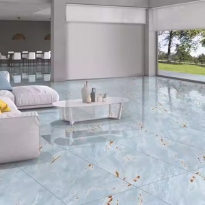 Borial Aqua Hot 600x1200mm 60x120 Baldosa de mármol brillante Villa Hotel Baño interior Sala de estar Premium - Product Image 1