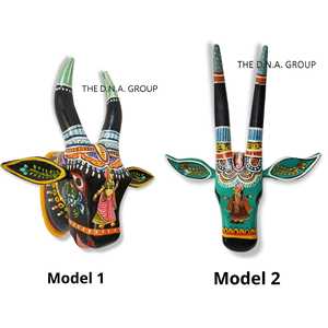 หน้ากากไม้รูปสัตว์ติดผนังป้ายไม้สไตล์คันทรี่สวยงาม - Product Image 4