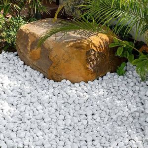 Piedras Naturales para Paisajismo JUST, No Tóxicas, Ecológicas, Guijarros Blancos como la Nieve, para Jardines, Villas, Diseño de Casas de Campo, Tamaño Pequeño - Product Image 3