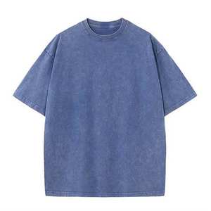 T-shirts vintage à épaules tombantes pour hommes, t-shirts décontractés à col rond pour hommes, t-shirt délavé personnalisé pour hommes, t-shirt délavé à l'acide pour hommes, style streetwear - Product Image 1