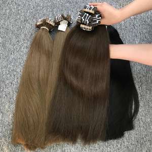 แฮร์วีฟธรรมชาติแบบตรงขนาดใหญ่ผมมนุษย์แบบเทปสำหรับต่อผมบริสุทธิ์จากเวียดนามขายส่ง100% - Product Image 2