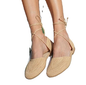 รองเท้าแตะ Raffia Moroccan แฟชั่นแบนทำด้วยมือปรับแต่งได้ตามต้องการ - Product Image 1