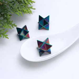 Natural Merkabah madera 7 estrellas cristal obsidiana Aura oso cristal conjunto 12 Puntos Estrella boda curación puntas de flecha auto - Product Image 4